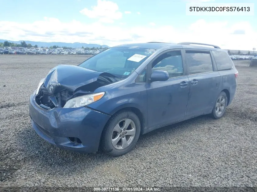 5TDKK3DC0FS576413 2015 Toyota Sienna Le 8 Passenger