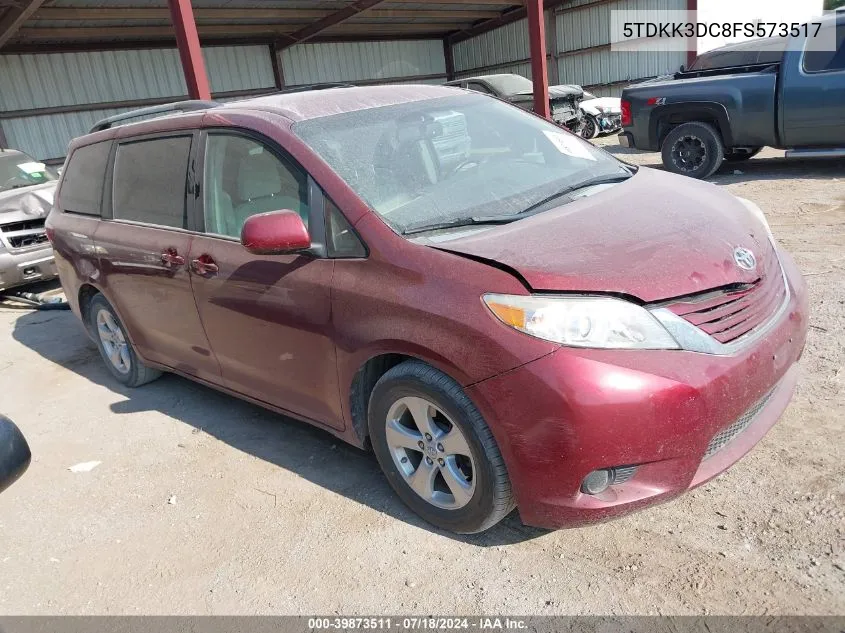 5TDKK3DC8FS573517 2015 Toyota Sienna Le 8 Passenger