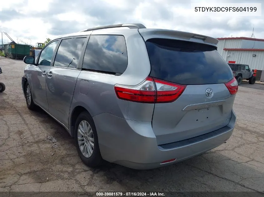 2015 Toyota Sienna Xle 8 Passenger VIN: 5TDYK3DC9FS604199 Lot: 39881579