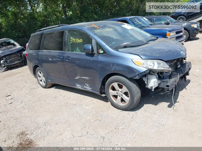 5TDKK3DC7FS596092 2015 Toyota Sienna Le 8 Passenger