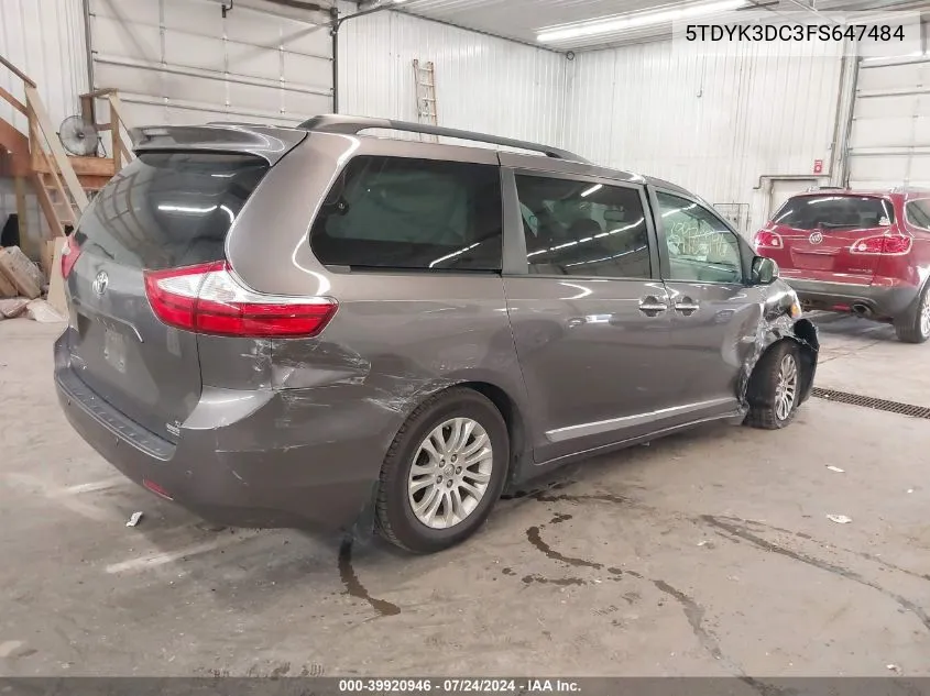 5TDYK3DC3FS647484 2015 Toyota Sienna Xle 8 Passenger