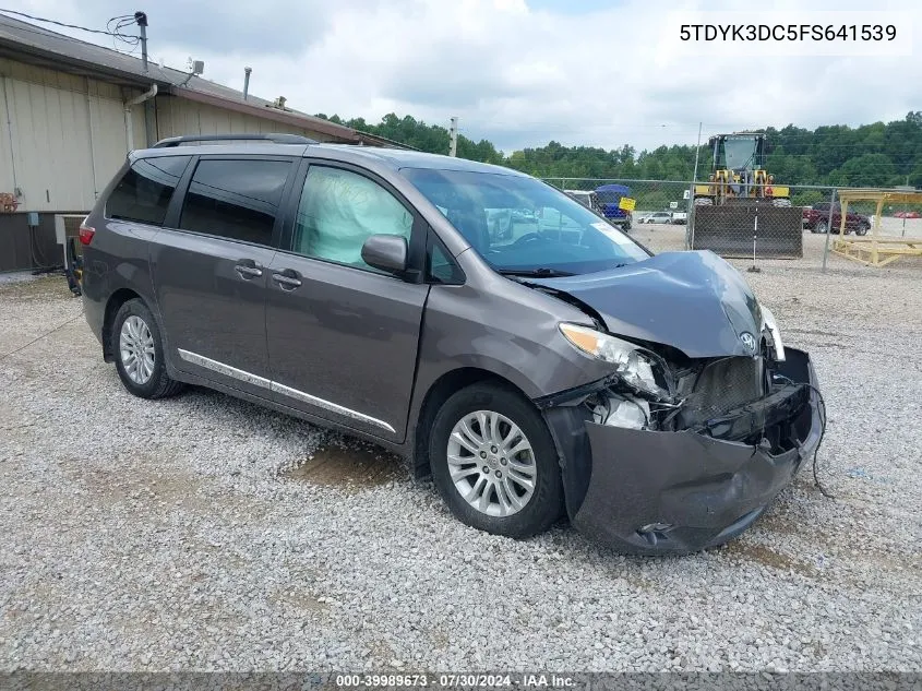 2015 Toyota Sienna Xle Premium 8 Passenger VIN: 5TDYK3DC5FS641539 Lot: 39989673