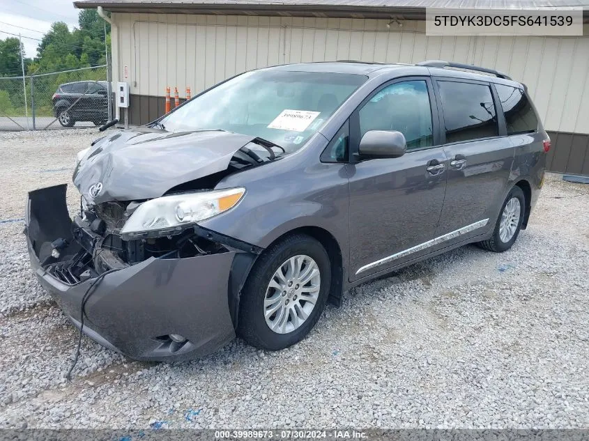 2015 Toyota Sienna Xle Premium 8 Passenger VIN: 5TDYK3DC5FS641539 Lot: 39989673