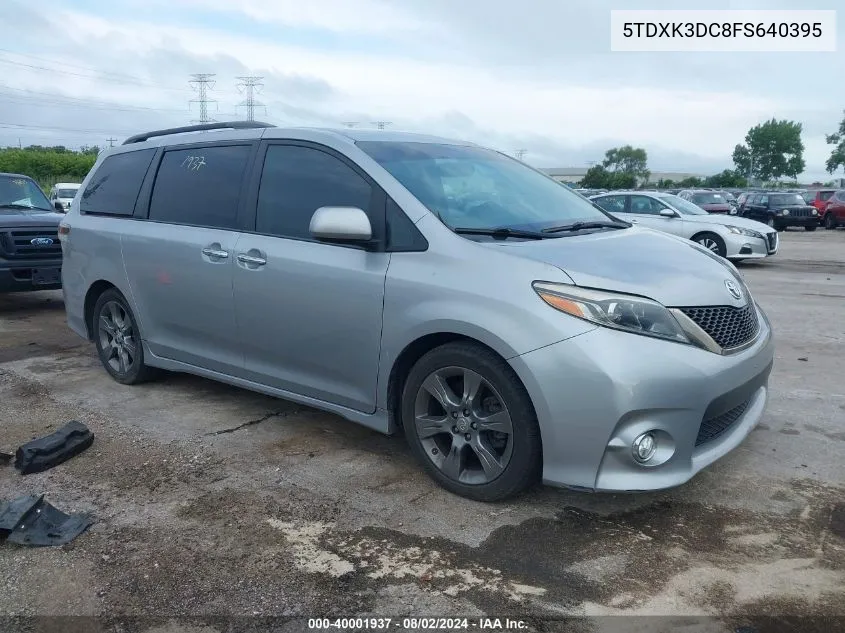 2015 Toyota Sienna Se 8 Passenger/Se Premium 8 Passenger VIN: 5TDXK3DC8FS640395 Lot: 40001937