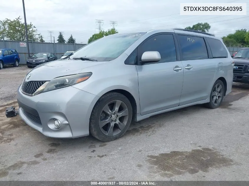 2015 Toyota Sienna Se 8 Passenger/Se Premium 8 Passenger VIN: 5TDXK3DC8FS640395 Lot: 40001937