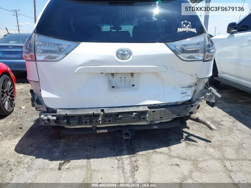 5TDXK3DC3FS679136 2015 Toyota Sienna Se Premium 8 Passenger