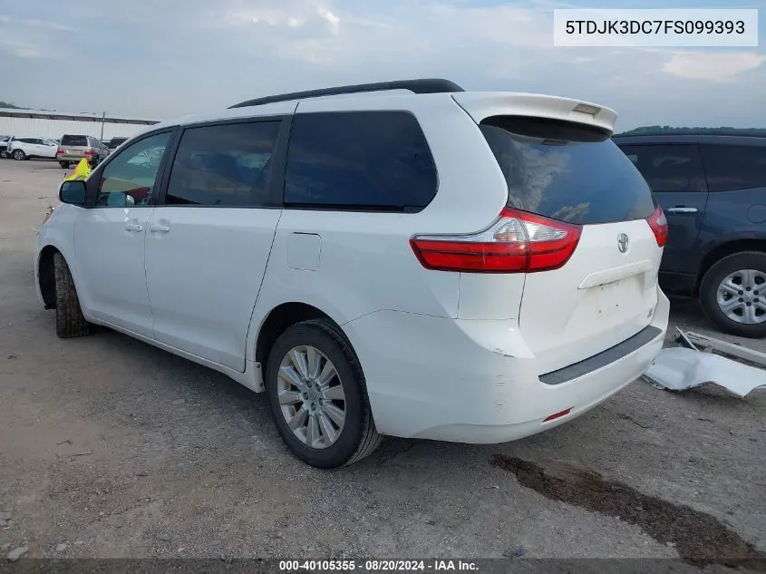 5TDJK3DC7FS099393 2015 Toyota Sienna Le 7 Passenger