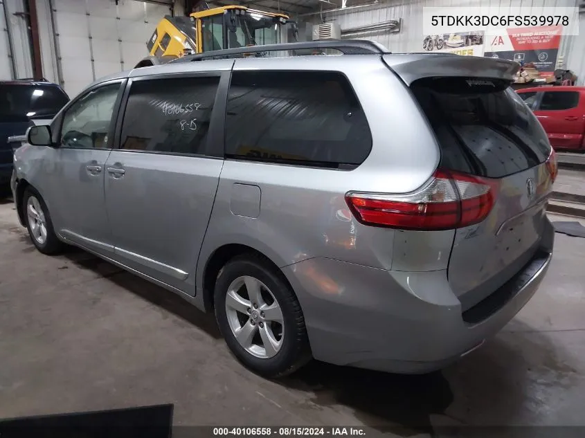 5TDKK3DC6FS539978 2015 Toyota Sienna Le 8 Passenger