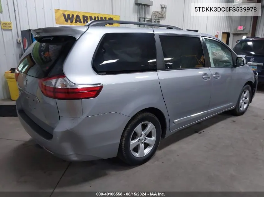 5TDKK3DC6FS539978 2015 Toyota Sienna Le 8 Passenger