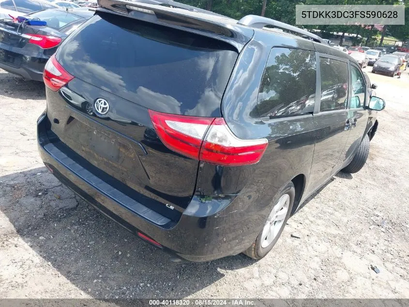 2015 Toyota Sienna Le 8 Passenger VIN: 5TDKK3DC3FS590628 Lot: 40118320