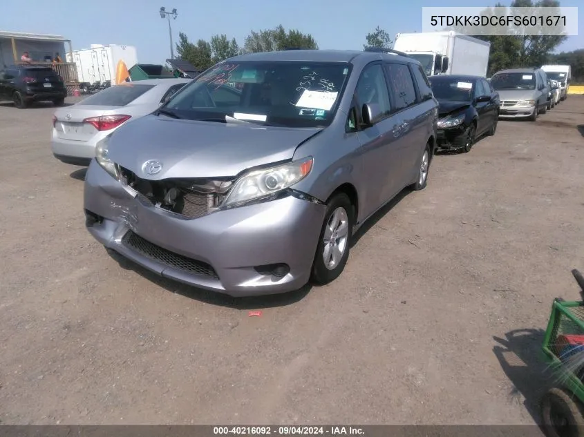 5TDKK3DC6FS601671 2015 Toyota Sienna Le 8 Passenger