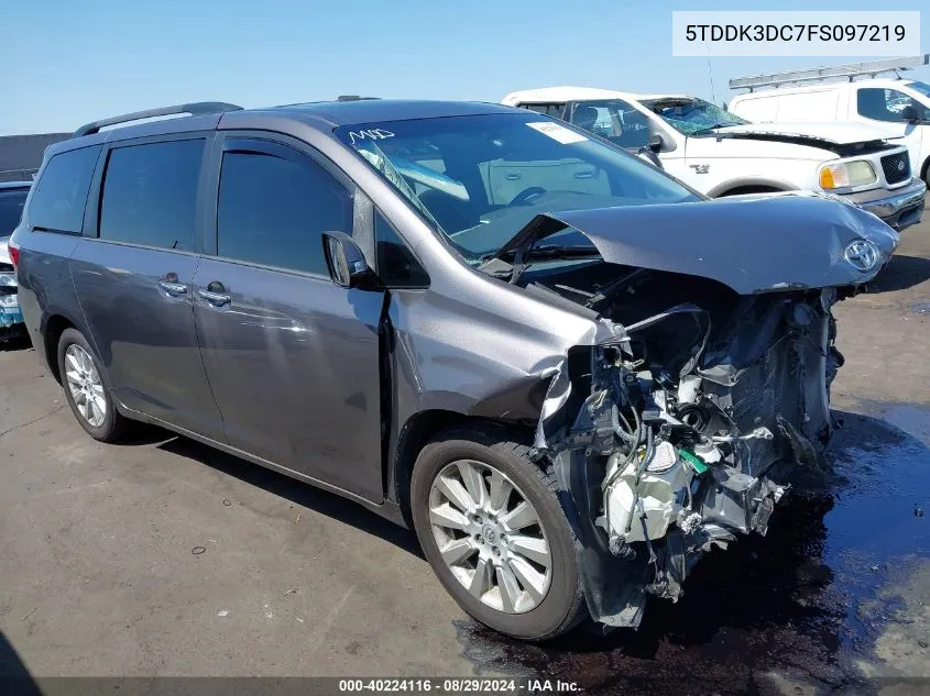 2015 Toyota Sienna Limited Premium 7 Passenger VIN: 5TDDK3DC7FS097219 Lot: 40224116