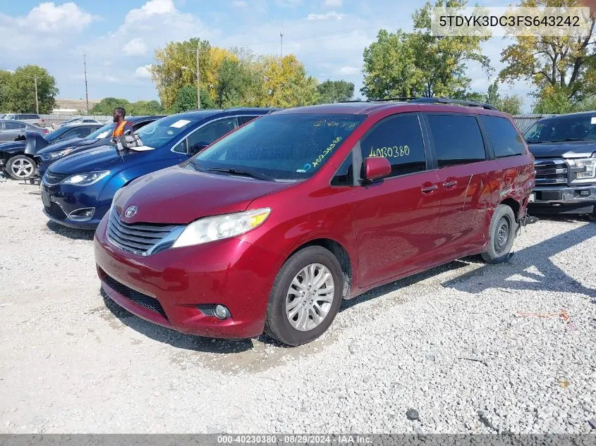 5TDYK3DC3FS643242 2015 Toyota Sienna Xle Premium 8 Passenger