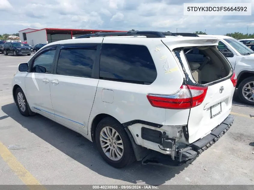 2015 Toyota Sienna Xle 8 Passenger VIN: 5TDYK3DC3FS664592 Lot: 40238988