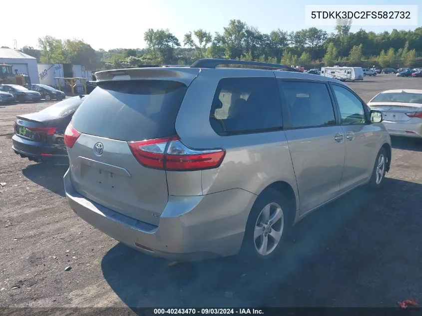 5TDKK3DC2FS582732 2015 Toyota Sienna Le 8 Passenger