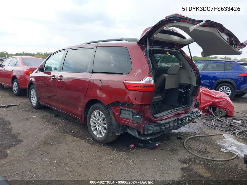 5TDYK3DC7FS633426 2015 Toyota Sienna Xle 8 Passenger