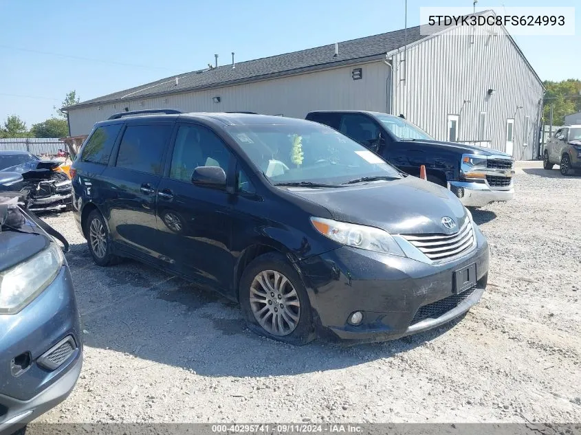 2015 Toyota Sienna Xle 8 Passenger VIN: 5TDYK3DC8FS624993 Lot: 40295741