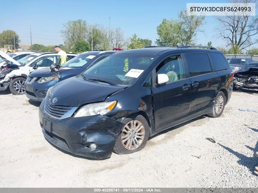 2015 Toyota Sienna Xle 8 Passenger VIN: 5TDYK3DC8FS624993 Lot: 40295741