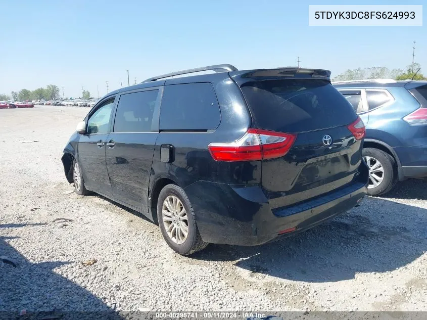 2015 Toyota Sienna Xle 8 Passenger VIN: 5TDYK3DC8FS624993 Lot: 40295741