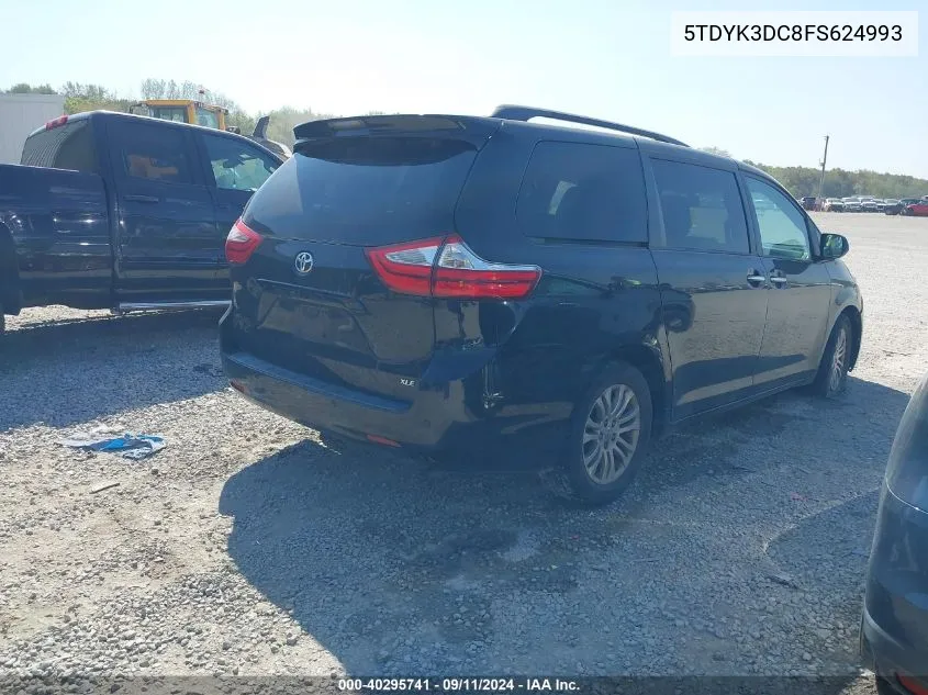 2015 Toyota Sienna Xle 8 Passenger VIN: 5TDYK3DC8FS624993 Lot: 40295741