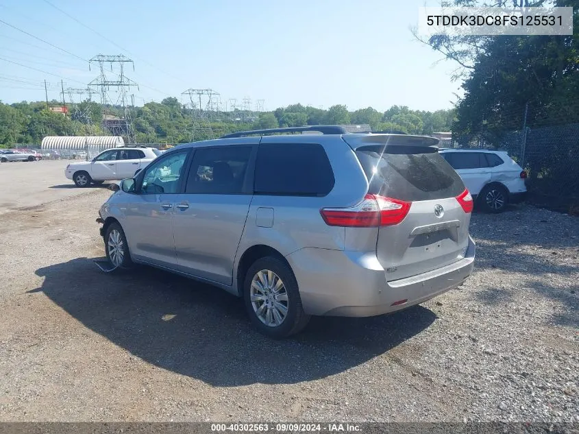 5TDDK3DC8FS125531 2015 Toyota Sienna Xle 7 Passenger