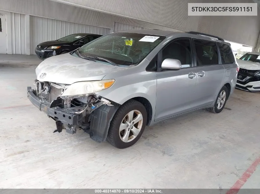 5TDKK3DC5FS591151 2015 Toyota Sienna Le 8 Passenger