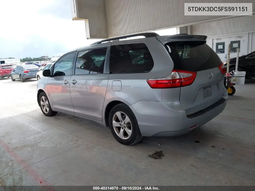 5TDKK3DC5FS591151 2015 Toyota Sienna Le 8 Passenger