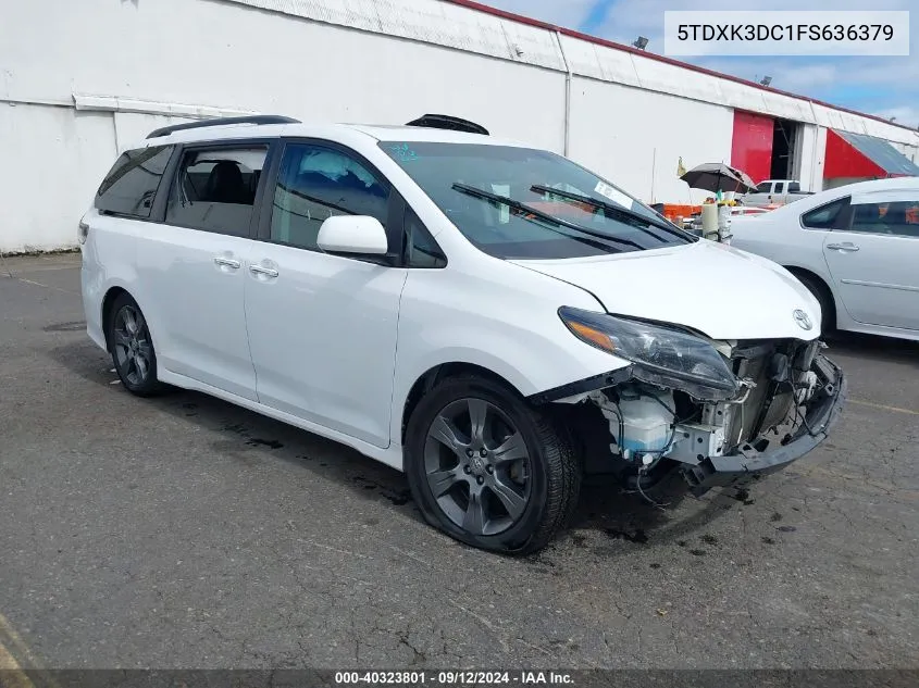 5TDXK3DC1FS636379 2015 Toyota Sienna Se Premium 8 Passenger