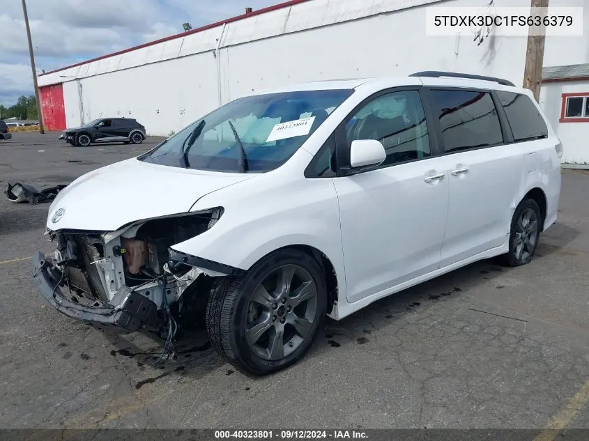 2015 Toyota Sienna Se Premium 8 Passenger VIN: 5TDXK3DC1FS636379 Lot: 40323801