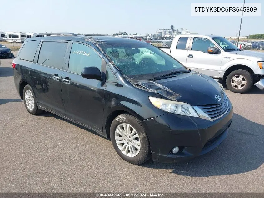 5TDYK3DC6FS645809 2015 Toyota Sienna Xle 8 Passenger