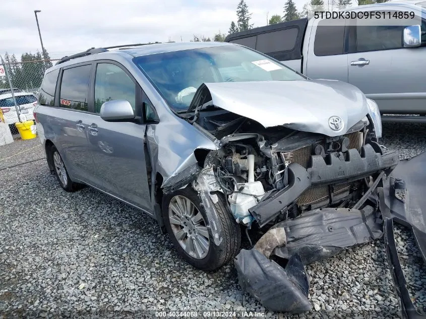 2015 Toyota Sienna Xle Premium 7 Passenger VIN: 5TDDK3DC9FS114859 Lot: 40344068