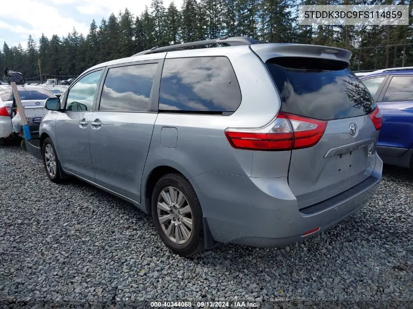 2015 Toyota Sienna Xle Premium 7 Passenger VIN: 5TDDK3DC9FS114859 Lot: 40344068