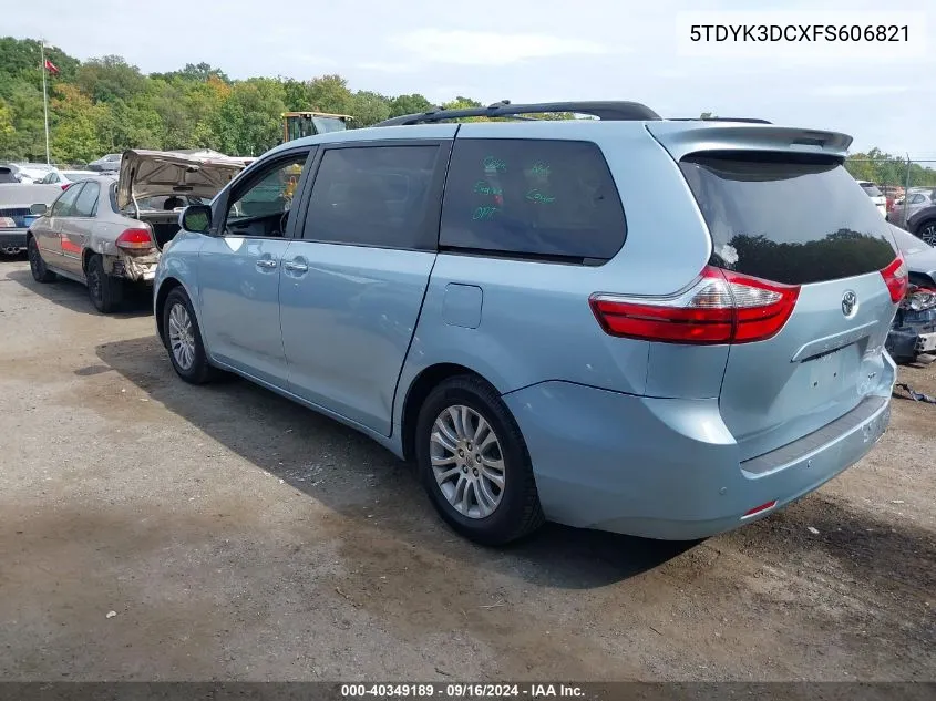 2015 Toyota Sienna Xle 8 Passenger VIN: 5TDYK3DCXFS606821 Lot: 40349189