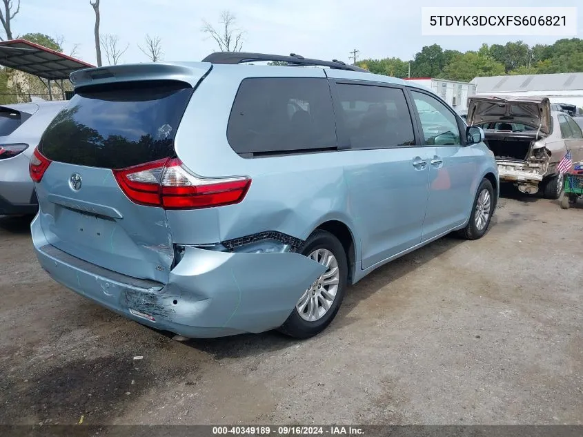 2015 Toyota Sienna Xle 8 Passenger VIN: 5TDYK3DCXFS606821 Lot: 40349189