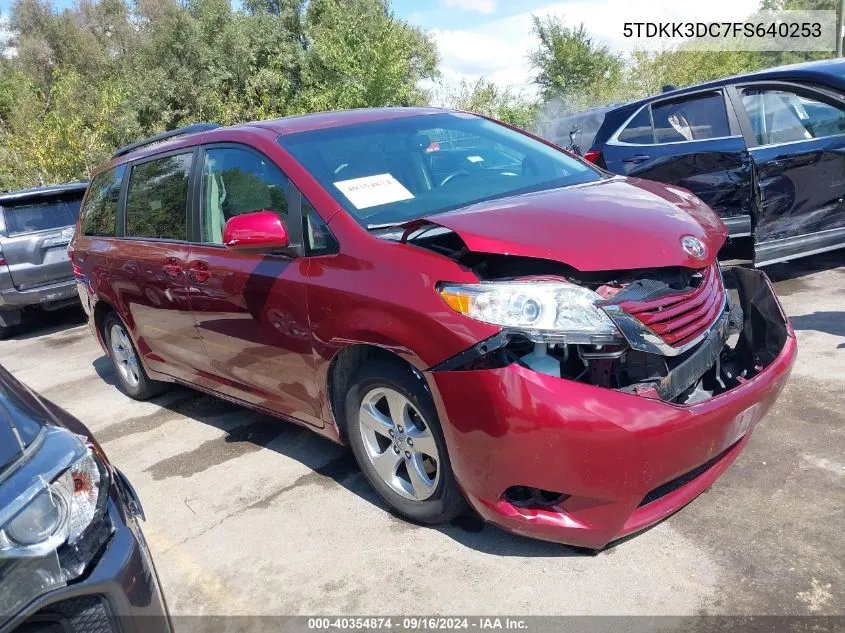 2015 Toyota Sienna Le 8 Passenger VIN: 5TDKK3DC7FS640253 Lot: 40354874