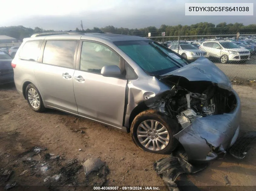 5TDYK3DC5FS641038 2015 Toyota Sienna Xle 8 Passenger