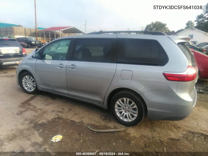 2015 Toyota Sienna Xle 8 Passenger VIN: 5TDYK3DC5FS641038 Lot: 40369057