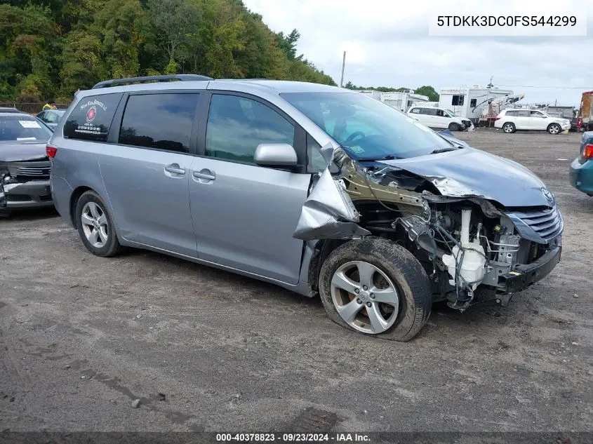 2015 Toyota Sienna Le VIN: 5TDKK3DC0FS544299 Lot: 40378823