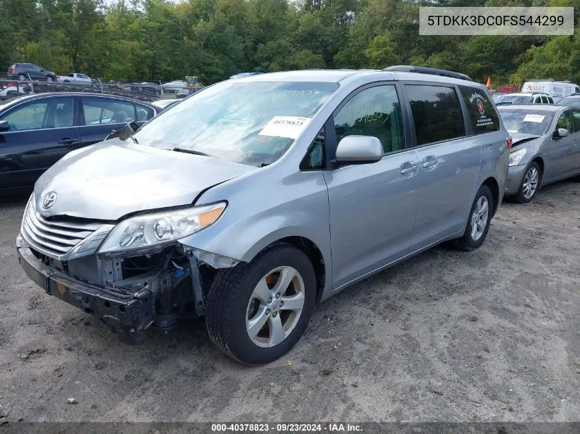 2015 Toyota Sienna Le VIN: 5TDKK3DC0FS544299 Lot: 40378823