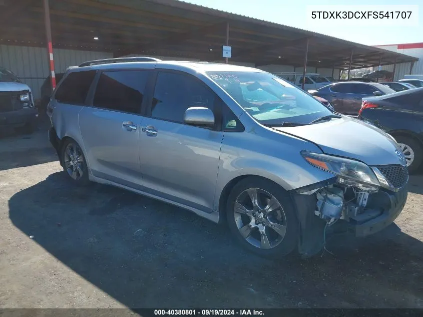 2015 Toyota Sienna Se 8 Passenger VIN: 5TDXK3DCXFS541707 Lot: 40380801