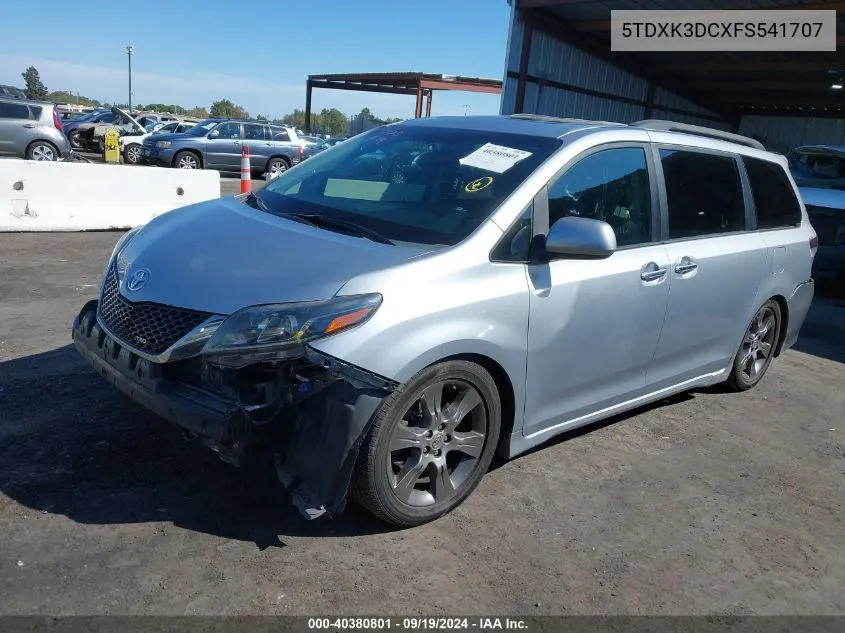 5TDXK3DCXFS541707 2015 Toyota Sienna Se 8 Passenger