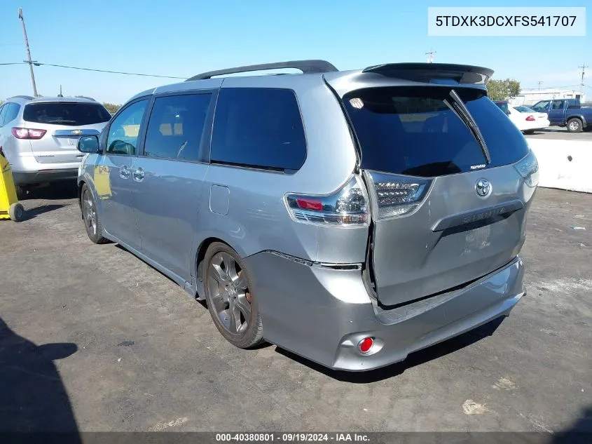 2015 Toyota Sienna Se 8 Passenger VIN: 5TDXK3DCXFS541707 Lot: 40380801