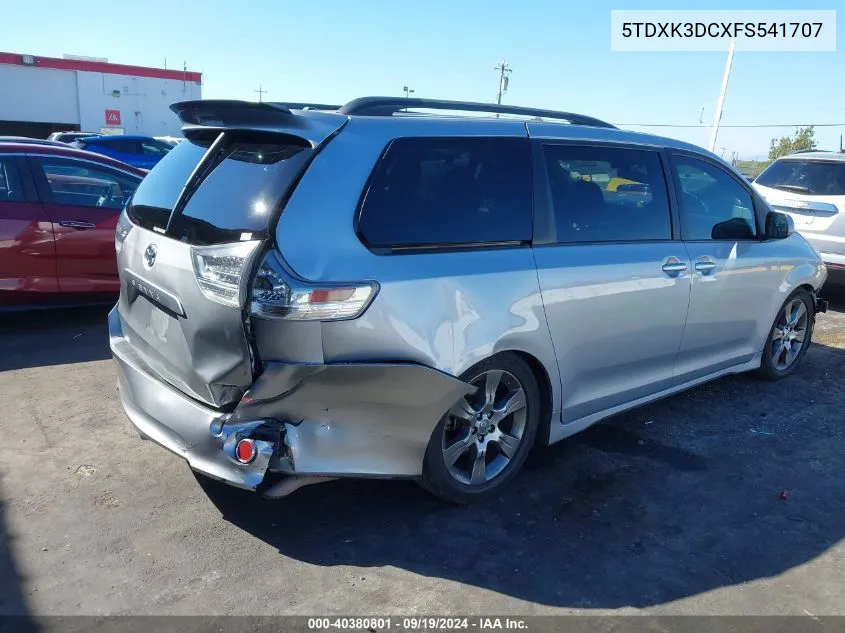 2015 Toyota Sienna Se 8 Passenger VIN: 5TDXK3DCXFS541707 Lot: 40380801