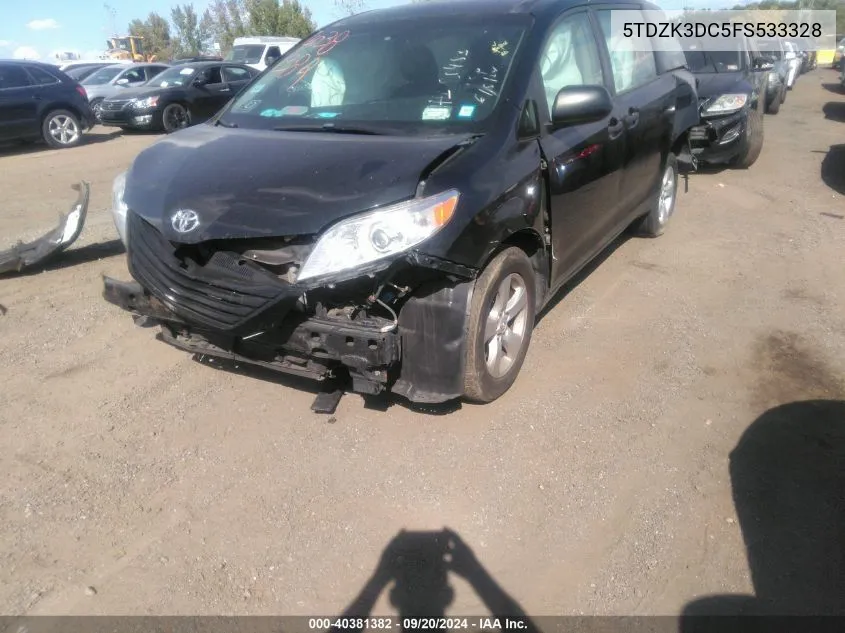 2015 Toyota Sienna L 7 Passenger VIN: 5TDZK3DC5FS533328 Lot: 40381382