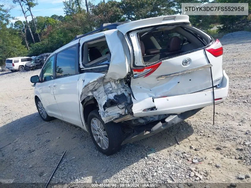 5TDYK3DC7FS552958 2015 Toyota Sienna Limited 7 Passenger