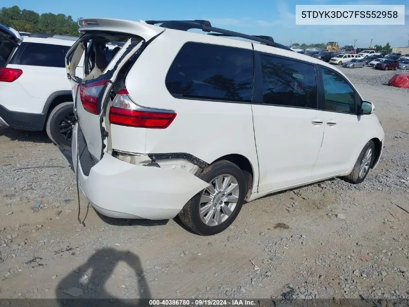 5TDYK3DC7FS552958 2015 Toyota Sienna Limited 7 Passenger