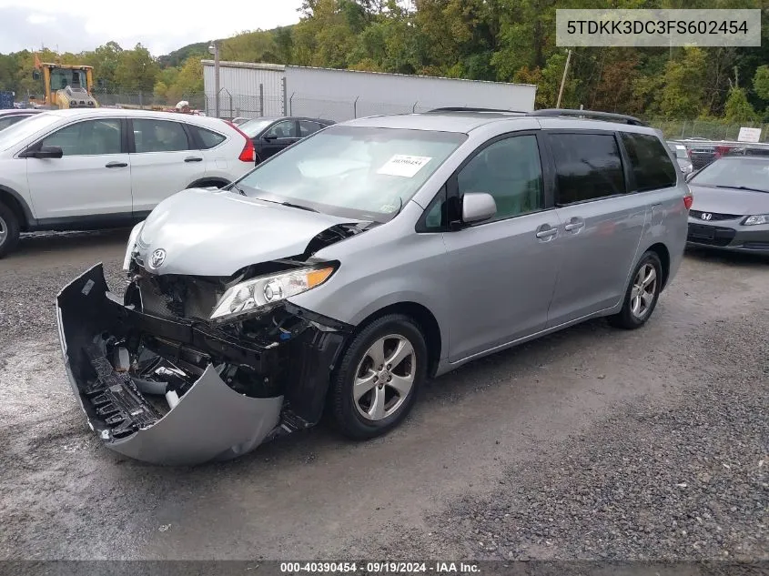 2015 Toyota Sienna Le 8 Passenger VIN: 5TDKK3DC3FS602454 Lot: 40390454