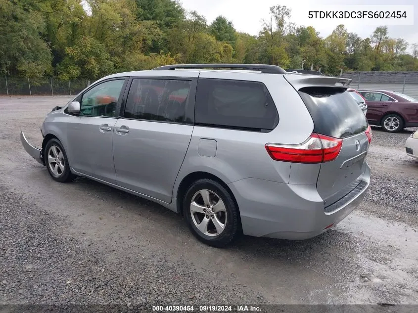 2015 Toyota Sienna Le 8 Passenger VIN: 5TDKK3DC3FS602454 Lot: 40390454