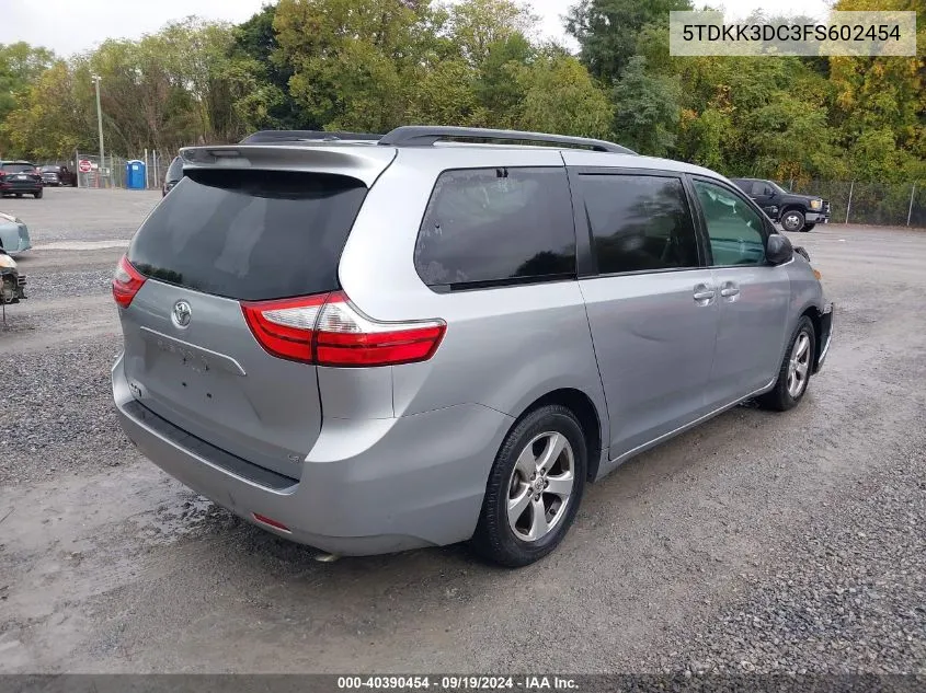 2015 Toyota Sienna Le 8 Passenger VIN: 5TDKK3DC3FS602454 Lot: 40390454