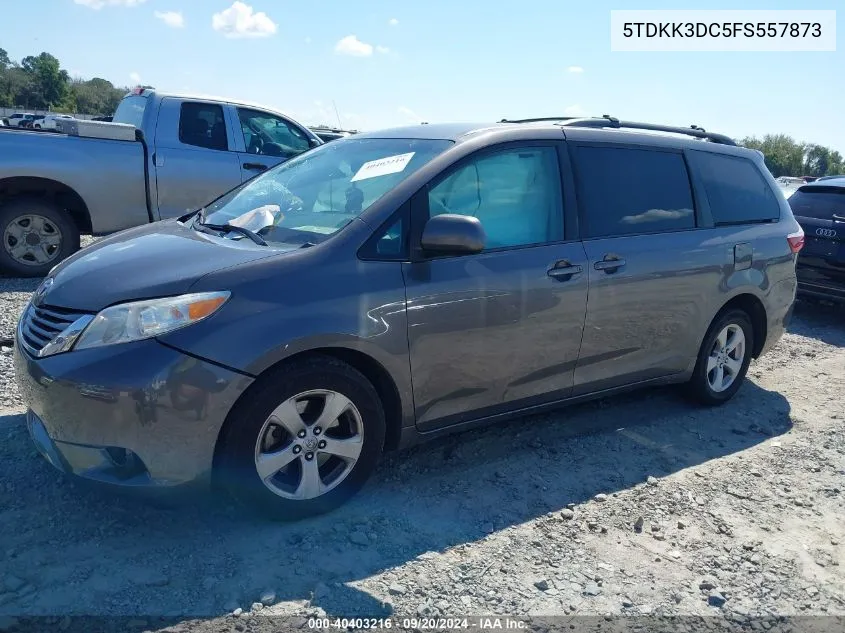 2015 Toyota Sienna Le 8 Passenger VIN: 5TDKK3DC5FS557873 Lot: 40403216